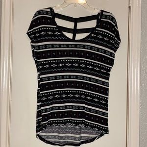 Striped open back shirt